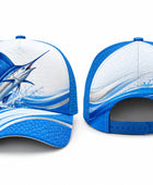 Custom Fishing Cap | Wholesale Fishing Team Hat | Blue White Marlin | Apparels Bridge