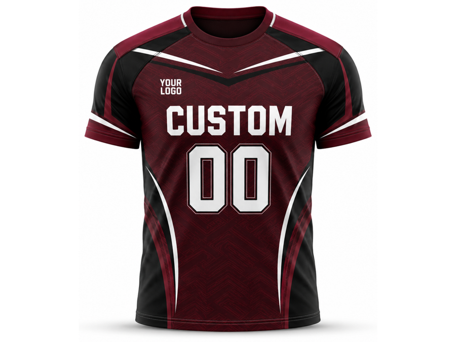Custom Maroon Rugby Fanwear Shirt | Wholesale Team Store Supporter Shirt design preview