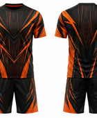 Black & Orange Axe Throwing Uniform – Bulk Team Jersey & Shorts, Low MOQ, Wholesale Performance Set