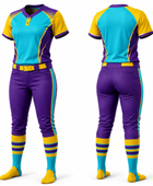 Purple and yellow Softball Uniform – Wholesale Bulk Team Kit, Low MOQ, B2B Performance Apparel
