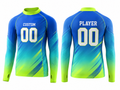 Custom Blue Lime Soccer Base Layer | Wholesale Long Sleeve Team Compression Shirt