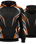 Custom Black Orange Rugby Hoodie | Wholesale Team Warmup Hoodie for Clubs Schools and Bulk Orders