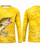 Custom Fishing UPF 50+ Long Sleeve Shirt | Wholesale Sun Protection Fishing Shirt | Yellow Bass | Apparels Bridge