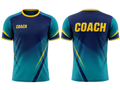 Custom Navy Teal Soccer Coach Shirt | Wholesale Team Staff Shirt for Bulk Orders
