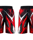 Red, Black & White ESports Shorts – Team Gaming Performance Wear, Wholesale Bulk, Low MOQ