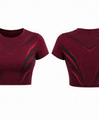 Wholesale Burgundy Powerlifting Crop Jersey – Bulk, Low MOQ, Team Strength Training Top