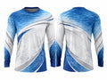 Custom Sublimated Fishing Tournament Jersey | Wholesale Fishing Team Jersey | Blue White Gradient | Apparels Bridge