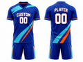 Custom Blue Soccer Training Wear | Wholesale Short Sleeve Team Kit for Bulk Orders