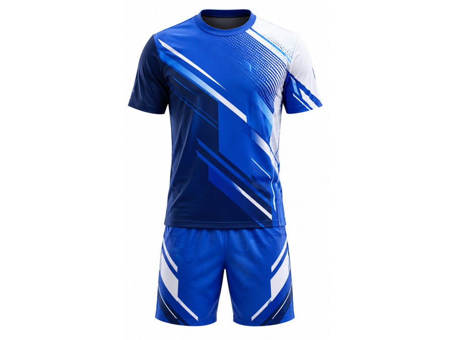 Blue & White Disc Golf Uniform – Team Jersey & Shorts, Wholesale Bulk, Low MOQ design preview