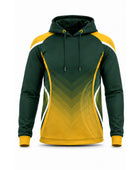 Custom Green Yellow Cricket Hoodie – Sublimated Team Pullover for Clubs