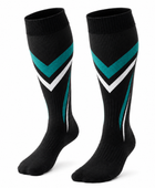 Custom Black Volleyball Socks – Teal White Knee-High Team Socks for Wholesale