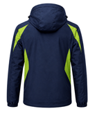 Waterproof Hooded Jacket Navy and Lime Green | B2B Low MOQ
