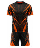 Black & Orange Axe Throwing Uniform – Bulk Team Jersey & Shorts, Low MOQ, Wholesale Performance Set