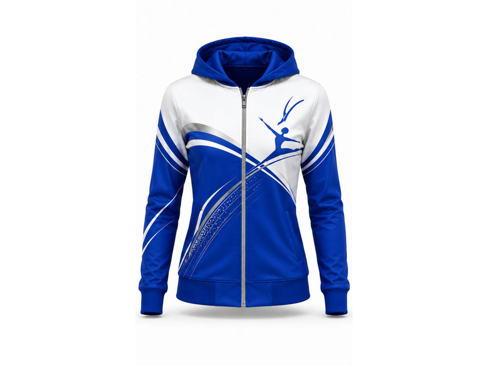 Custom Dance Hoodie | Wholesale Dance Team Sweatshirt | Royal Blue White | Apparels Bridge front design preview