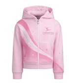 Custom Gymnastics Team Hoodie | Wholesale Gym Club Full-Zip Hoodie | Light Pink White | Apparels Bridge