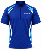 Custom Blue Volleyball Coach Jersey – Short Sleeve Team Polo for Coaches