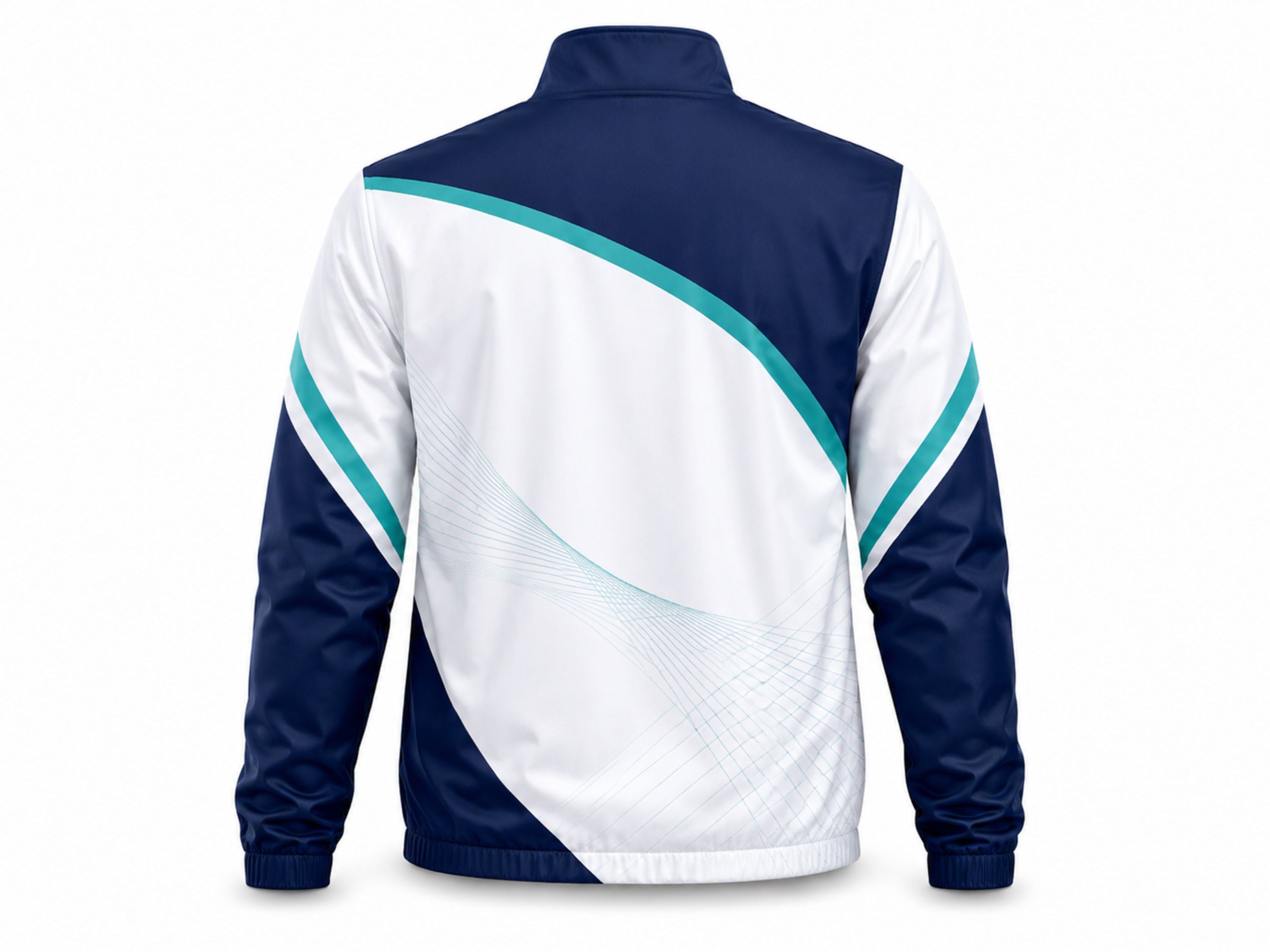 Custom White Navy Tennis Warm Up Jacket Teal Team Jacket for Clubs
