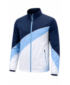 Custom Golf Rain Jacket | Wholesale Golf Club Windbreaker Jacket | Navy Light Blue White | Apparels Bridge