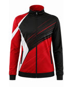 Custom Dance Team Jacket | Wholesale Dance Studio Full-Zip Jacket | Black Red White | Apparels Bridge