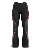 Custom Training and Lifestyle Flared Leggings | Wholesale Gym Leggings | Black Pink | Apparels Bridge