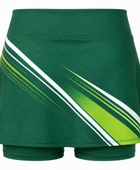 Custom Green Women Tennis Skort – Lime White Team Skirt for Clubs