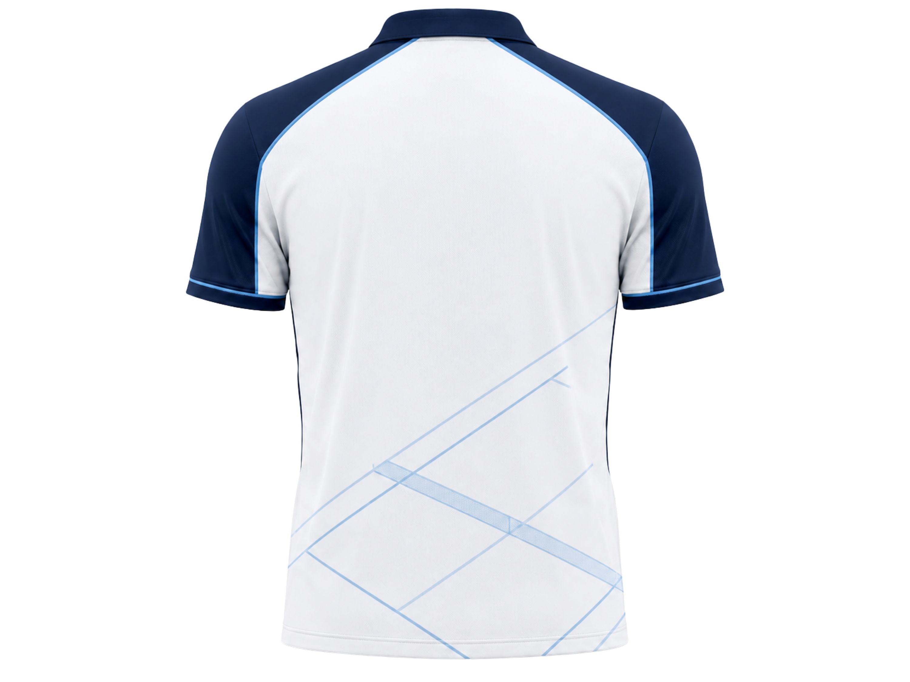 Custom White Tennis Coach Polo – Navy Staff Shirt for Clubs