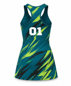 Custom Green Tennis Dress – Lime Navy Sleeveless Team Dress