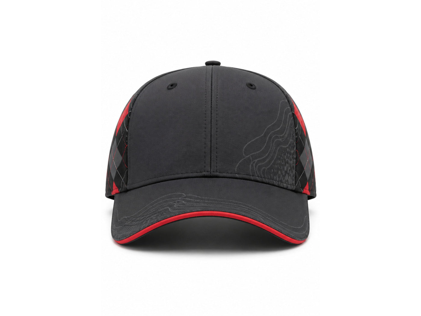 Custom Golf Cap | Wholesale Team Sports Cap | Charcoal Red | Apparels Bridge