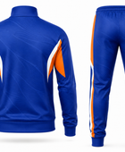 Custom Training and Lifestyle Tracksuit | Wholesale Jogging Suit Set | Royal Blue Orange White | Apparels Bridge
