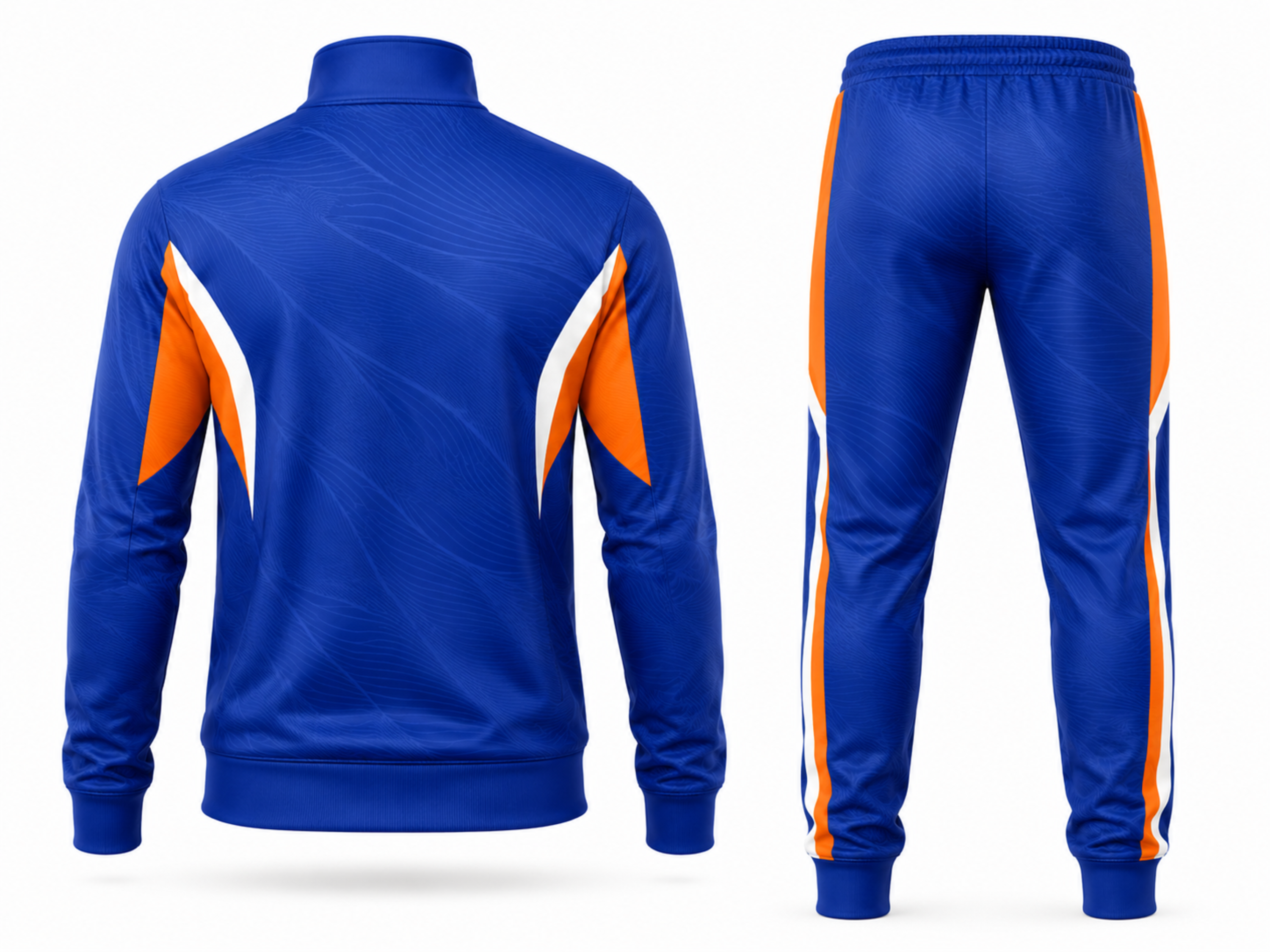 B2B Training Lifestyle Tracksuit Jogging Suit Set Royal Blue Orange White