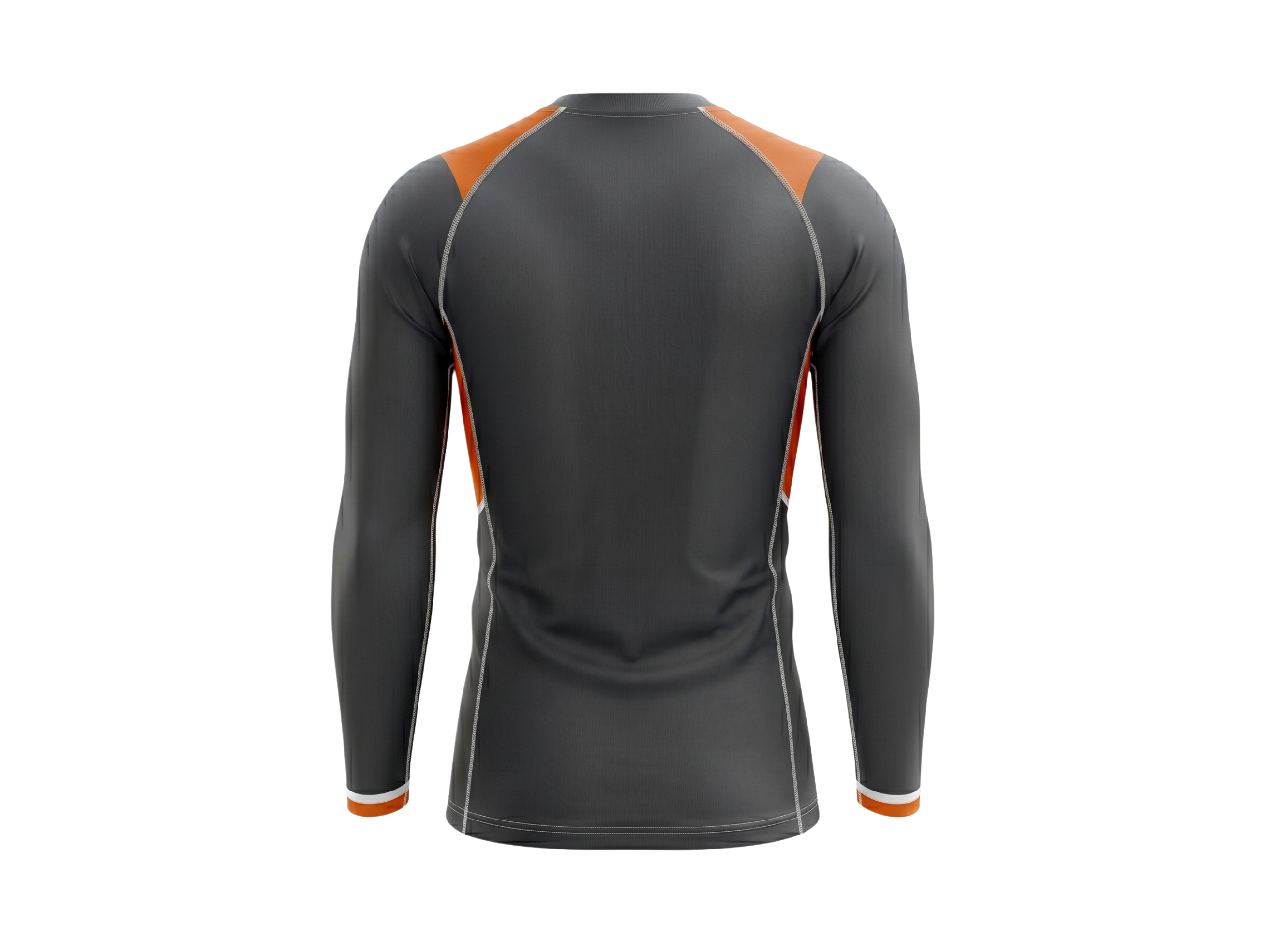 Custom MMA Rash Guard Full Sleeve – Charcoal Orange Combat Teamwear for Wholesale Buyers