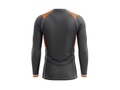 Custom MMA Rash Guard Full Sleeve – Charcoal Orange Combat Teamwear for Wholesale Buyers