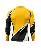 Custom Long-Sleeve Chase Tag Compression Top – Yellow Sublimated Gym Training Wear
