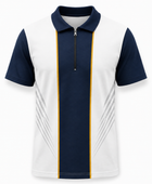Custom Training and Lifestyle Polo Shirt | Wholesale Gym Team Polo | White Navy Gold | Apparels Bridge