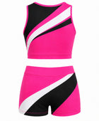 Custom Pink Cheer Practice Wear Set – One Shoulder Crop Top & Shorts