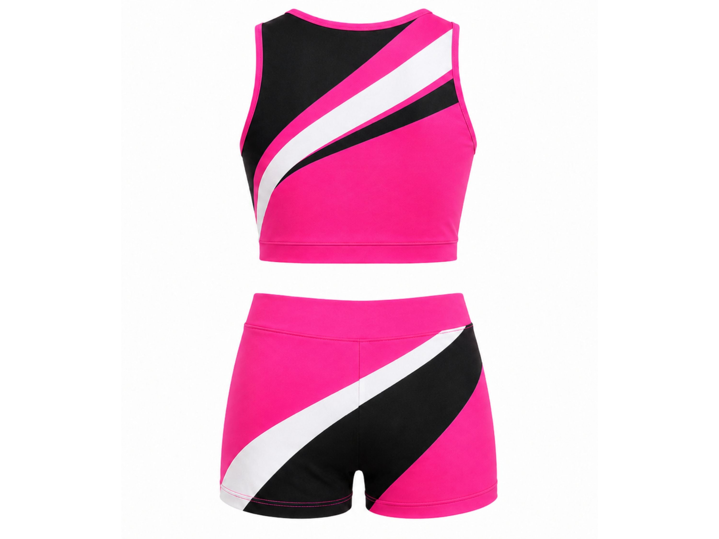 Custom Pink Cheer Practice Wear Set – One Shoulder Crop Top & Shorts