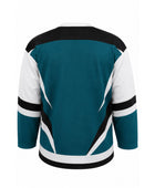 Custom Practice Ice Hockey Jersey – Teal Black White Sublimated Team Jersey for Wholesale Orders