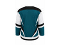 Custom Practice Ice Hockey Jersey – Teal Black White Sublimated Team Jersey for Wholesale Orders