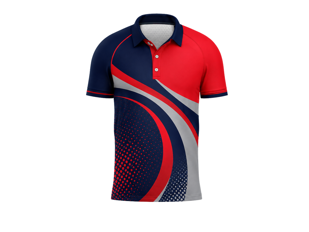 Red, Navy & White ESports Jersey – Team Gaming Performance Wear, Wholesale Bulk, Low MOQ front design preview
