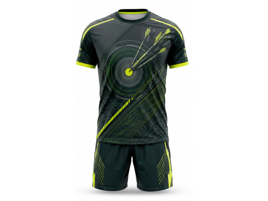 Green& Lime Archery Uniform – Wholesale Team Jersey & Shorts, Low MOQ, Bulk Performance Set design preview