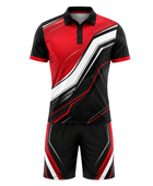 Custom Bowling Uniform – Red & Black Team Set, Wholesale, Low MOQ, Bulk Sportswear
