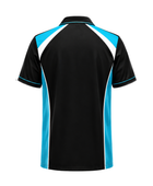 Custom Bowling Shirt – Black Cyan Sublimated Retro Button-Up Teamwear