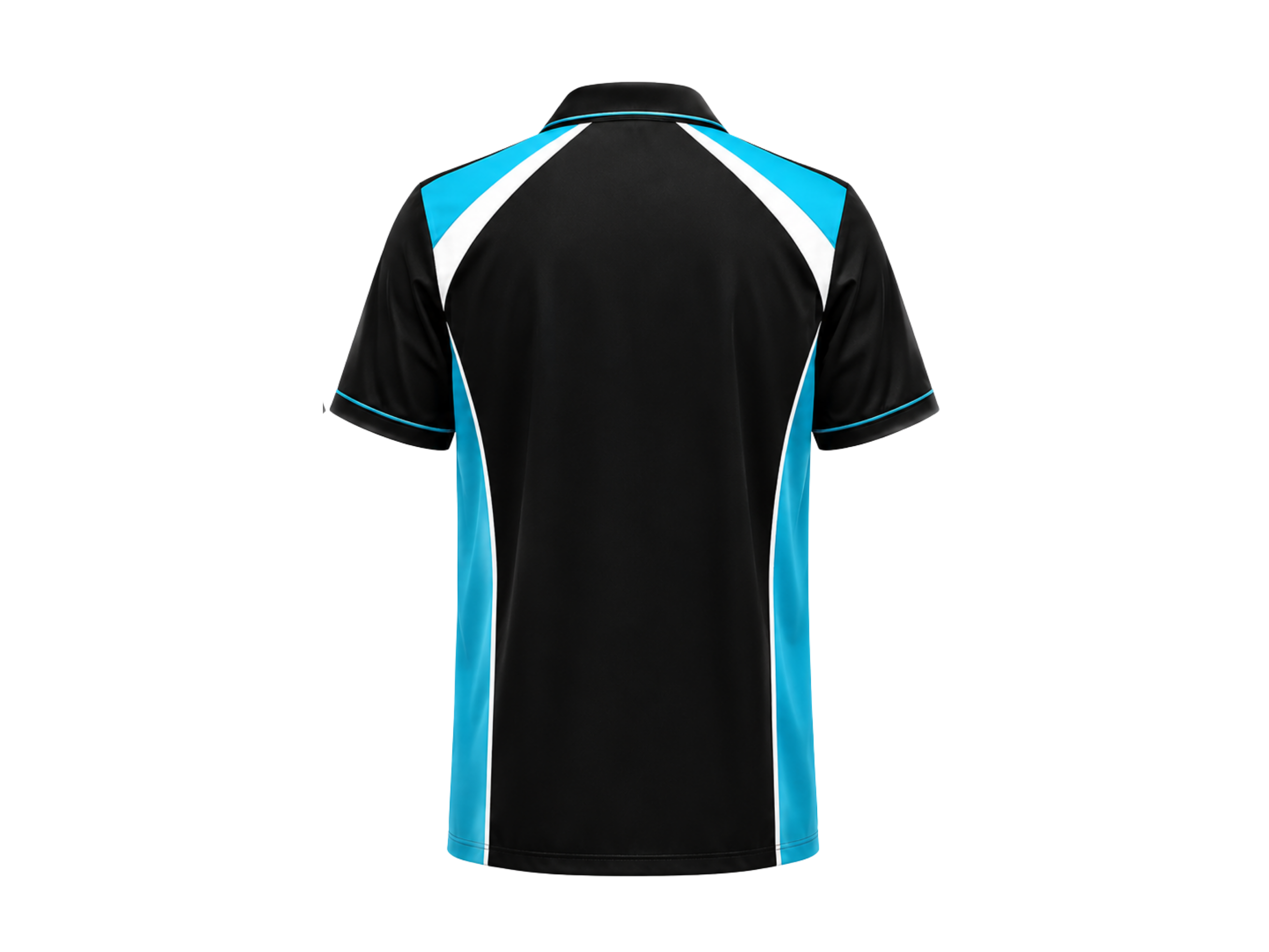 Custom Bowling Shirt – Black Cyan Sublimated Retro Button-Up Teamwear