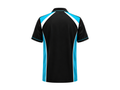 Custom Bowling Shirt – Black Cyan Sublimated Retro Button-Up Teamwear