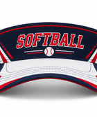 Custom Navy Red Softball Visor Cap – Wholesale Team Sun Visor for Clubs