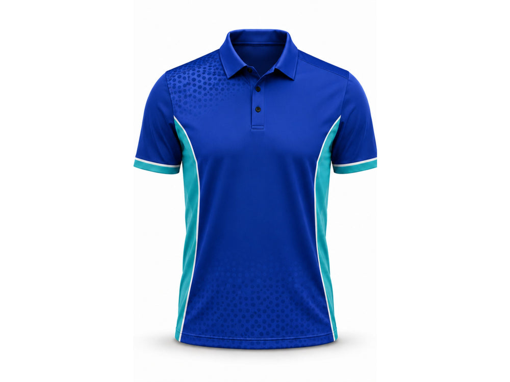 Custom Corporate Golf Polo Shirt | Wholesale Company Golf Uniform | Royal Blue Teal | Apparels Bridge front design preview
