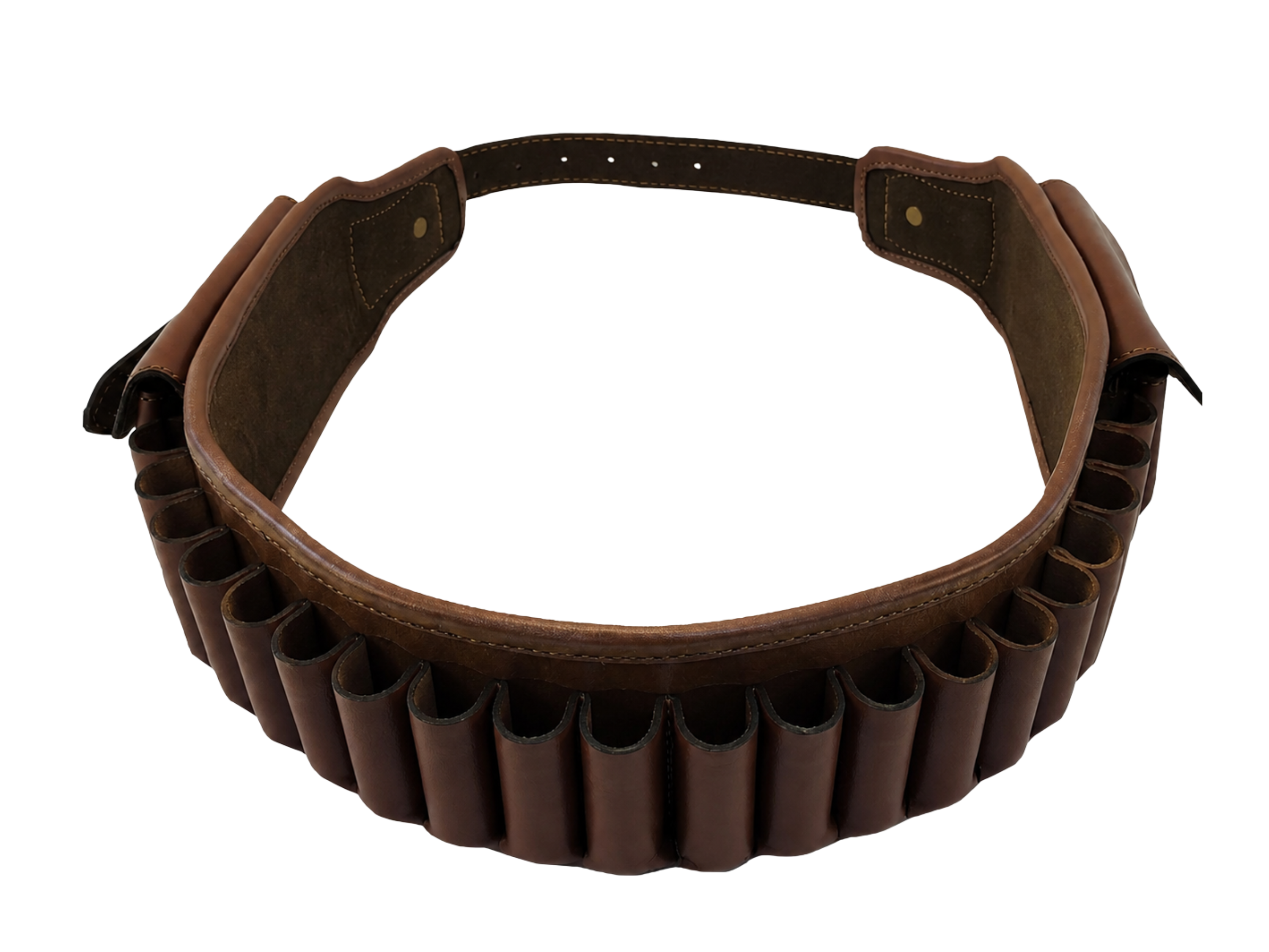 Leather Cartridge Hunting Belt with Pouch – Dark Brown | B2B Low MOQ