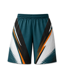 Custom Teal & Black Dart Shorts – Team Uniform Bulk, Low MOQ, Personalized Name & Number