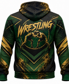 Custom Wrestling Hoodie | Wholesale Wrestling Team Hoodie | Forest Green Black Gold | Apparels Bridge