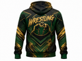 Custom Wrestling Hoodie | Wholesale Wrestling Team Hoodie | Forest Green Black Gold | Apparels Bridge